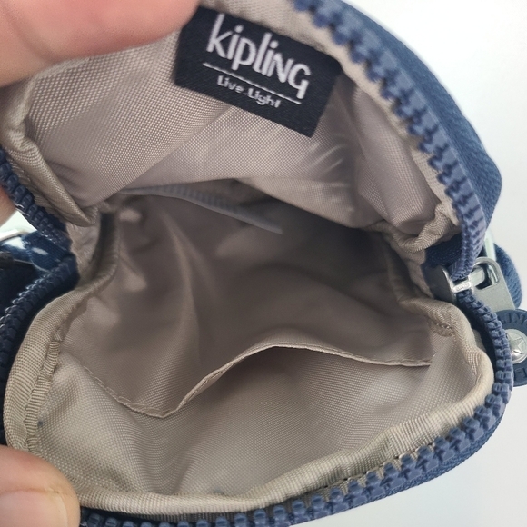 NEW Kipling Divine Stripes Blue Sling Crossbody Bag. Monkey. NWT. MSRP $49 - Picture 4 of 5